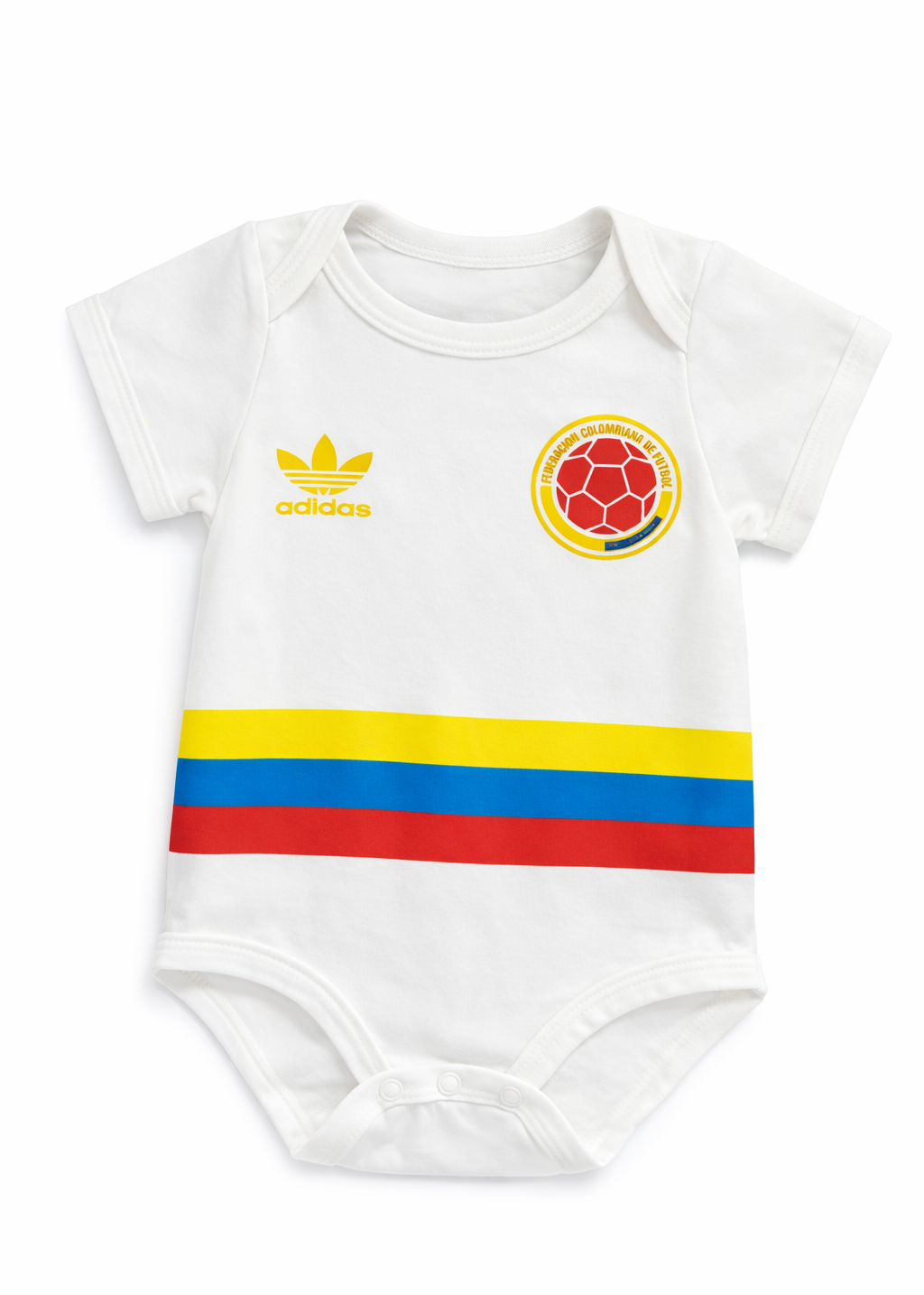 Mameluco Seleccion Colombia Blanco Bebé Unisex – Manga Corta