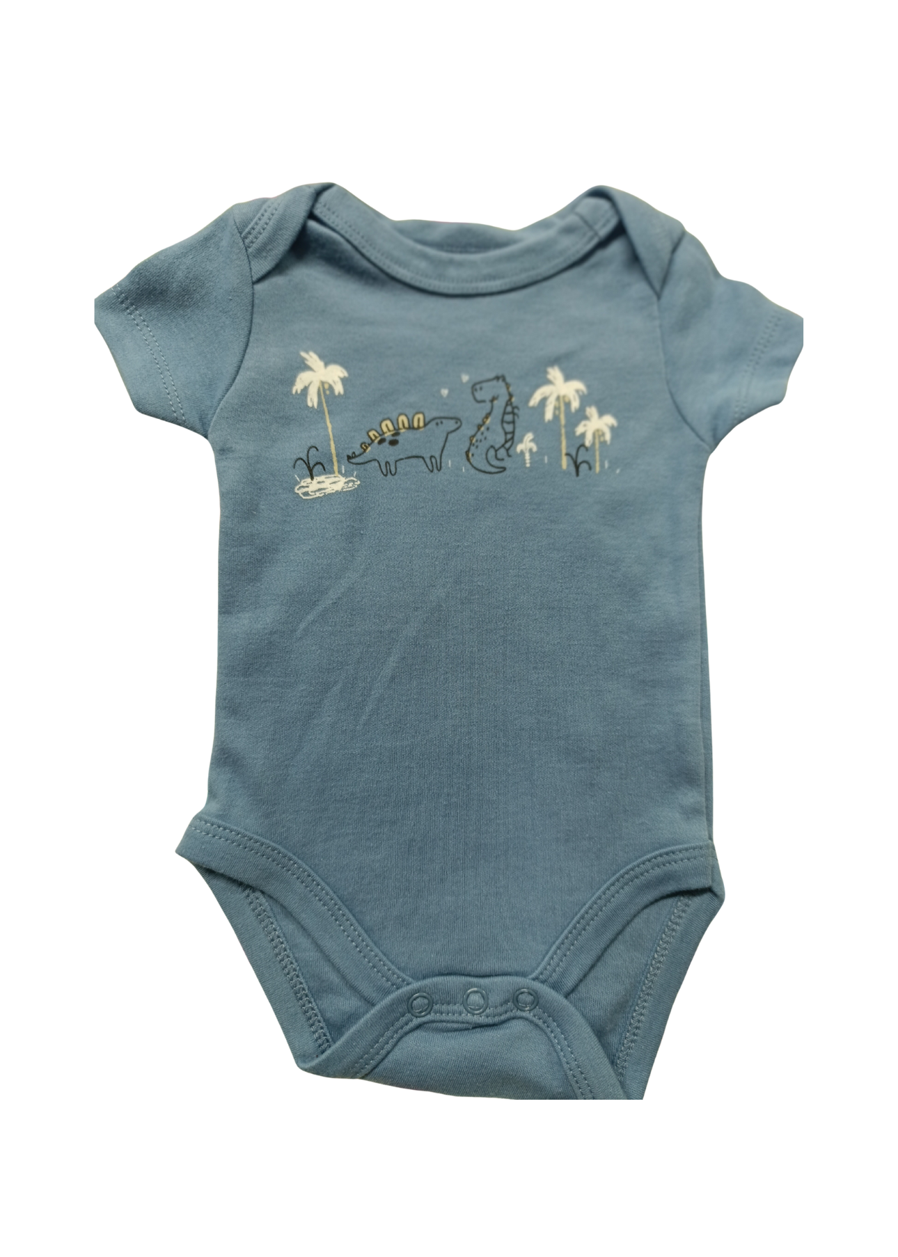 Mameluco para Bebé Azul con Estampado de Dinosaurios