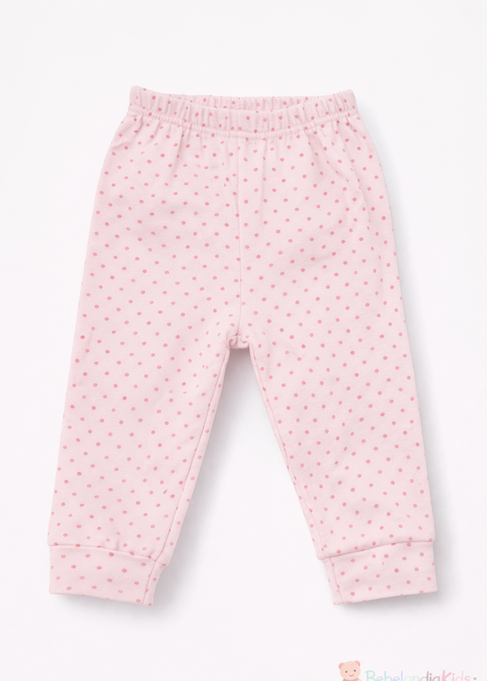Pantalón de Algodón Rosa con Flor para Bebé Niña | Suave y Cómodo