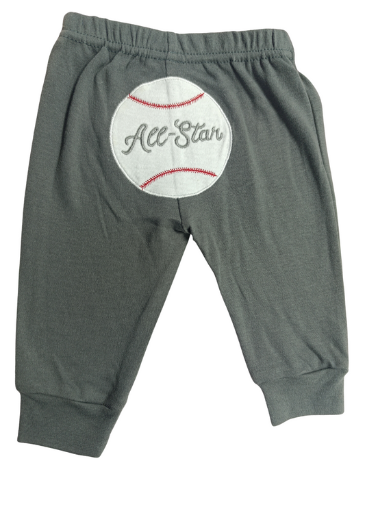 Pantalón de Algodón para Bebé Gris con Aplique All-Star
