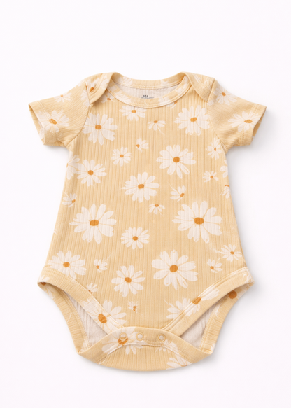 Mameluco/ Body Manga Corta para Bebé Niña | Algodón Estampado Floral