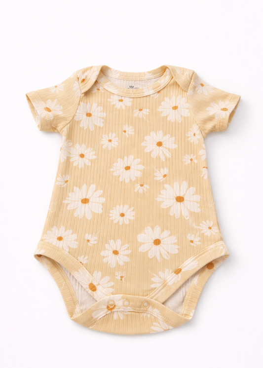 Mameluco/ Body Manga Corta para Bebé Niña | Algodón Estampado Floral