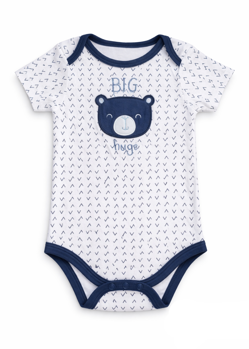 Mameluco/ Body Blanco Manga Corta Oso “Big Hugs” – Bebé Niño