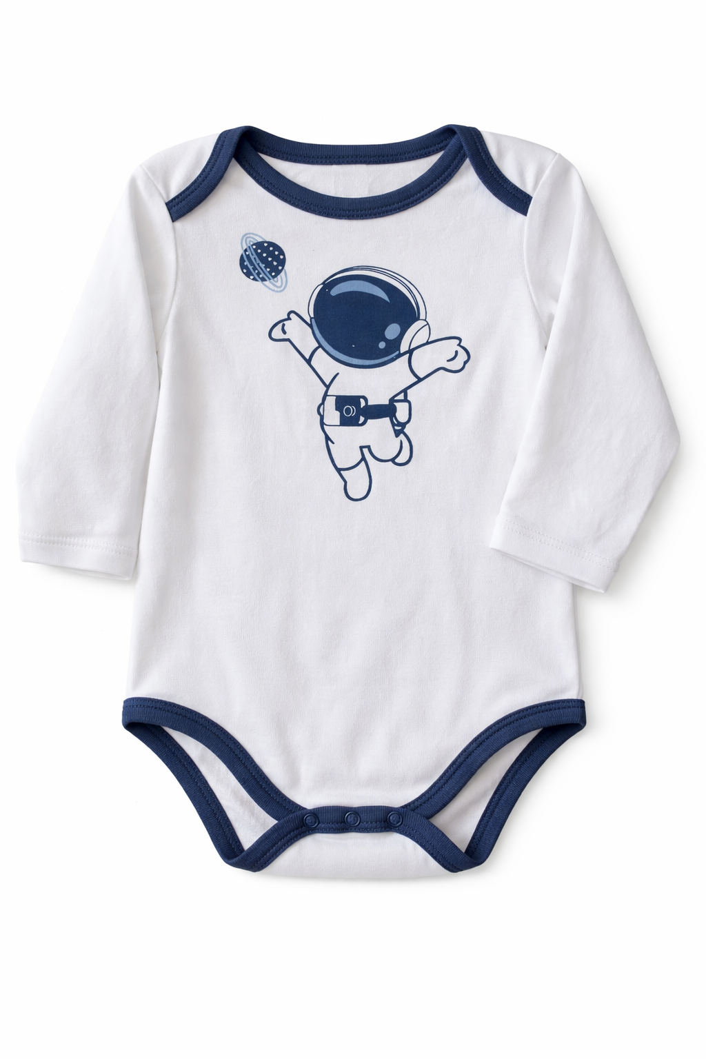 Mameluco Blanco Manga Larga Astronauta – Bebé Niño