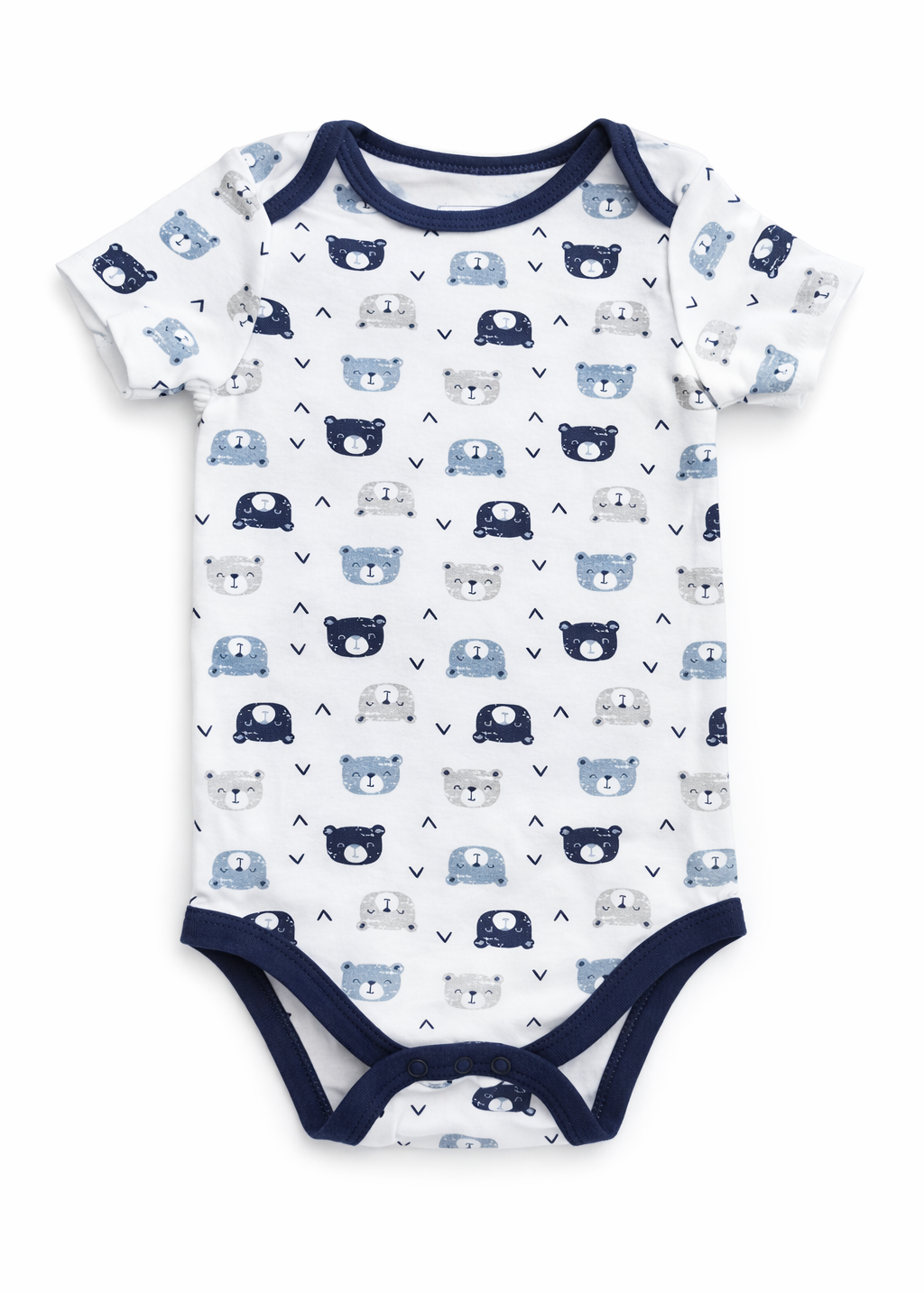 Mameluco/ Body Blanco Manga Corta Estampado Ositos – Bebé Niño