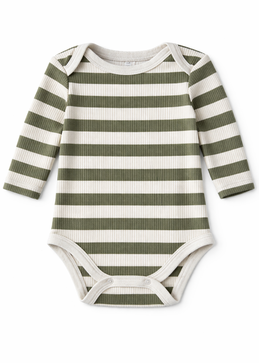 Mameluco / Body Blanco Rayas Verdes Manga Larga – Bebé Niño