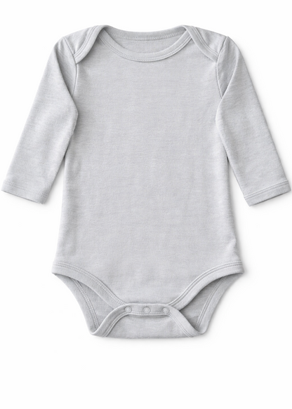 Mameluco/ Body Gris Unicolor Manga Larga