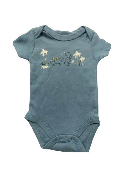 Mameluco para Bebé Azul con Estampado de Dinosaurios