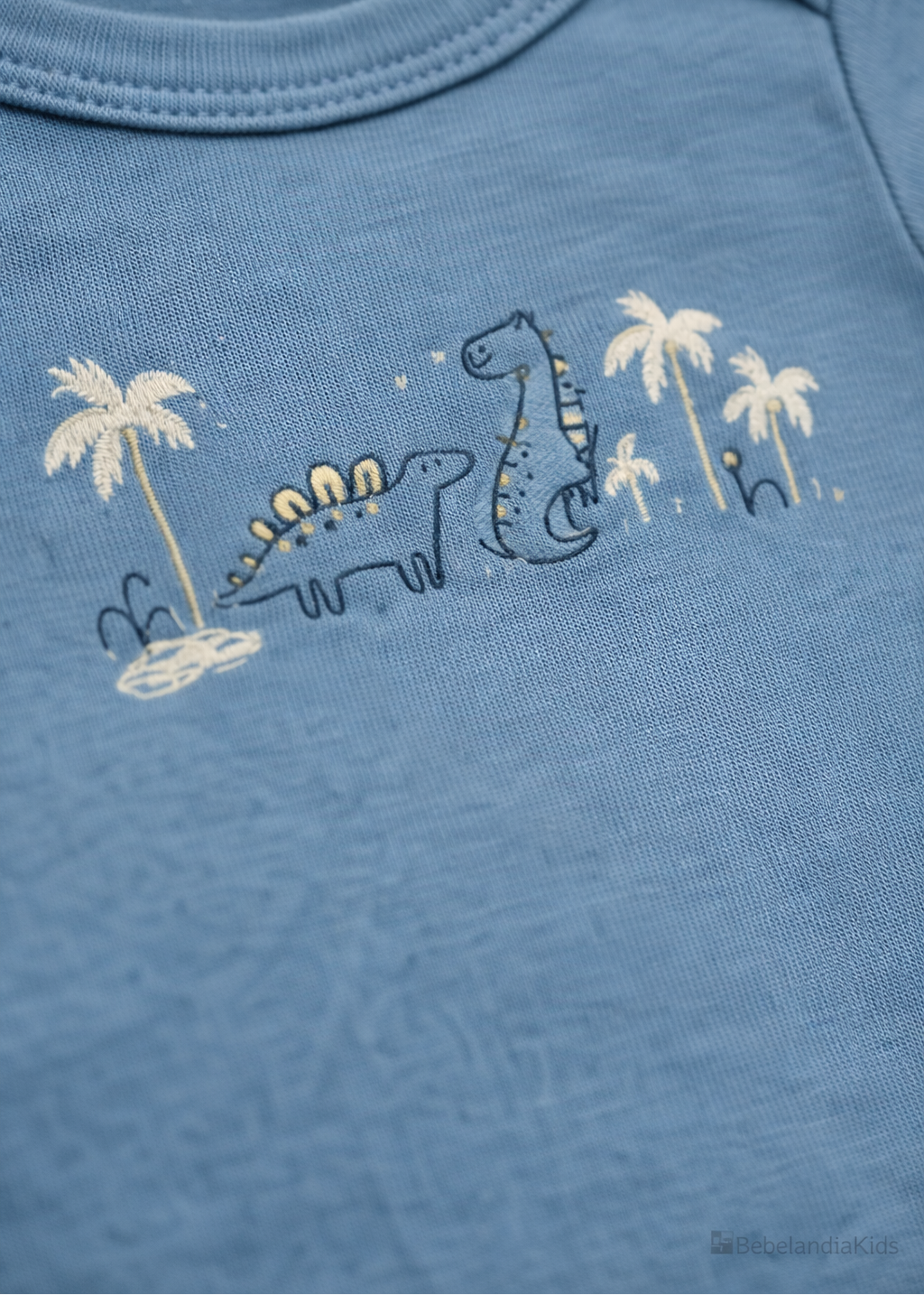 Mameluco para Bebé Azul con Estampado de Dinosaurios