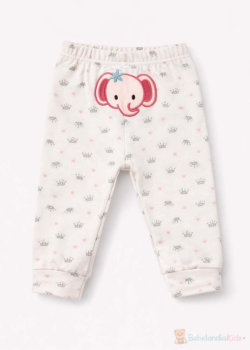 Pantalón de Algodón con Elefante para Bebé Niña | Suave y Cómodo