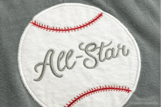Pantalón de Algodón para Bebé Gris con Aplique All-Star