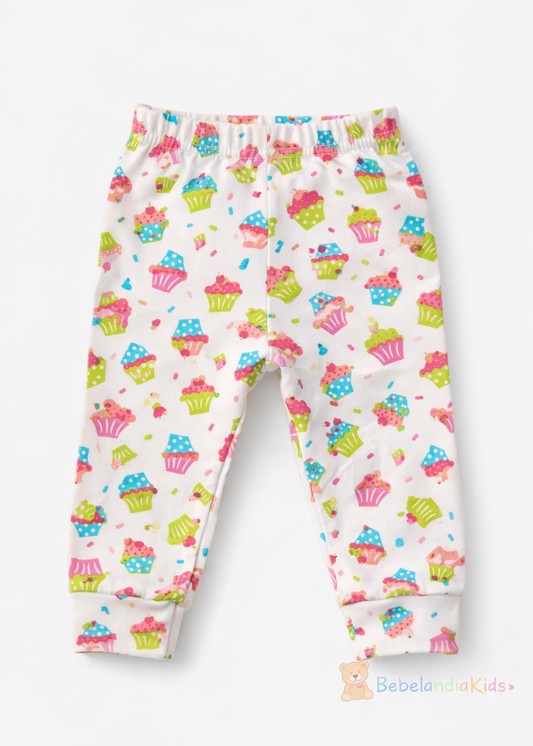 Pantalón de Algodón Cupcakes para Bebé Niña | Colorido y Cómodo