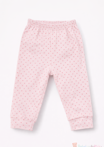 Pantalón de Algodón Rosa con Flor para Bebé Niña | Suave y Cómodo