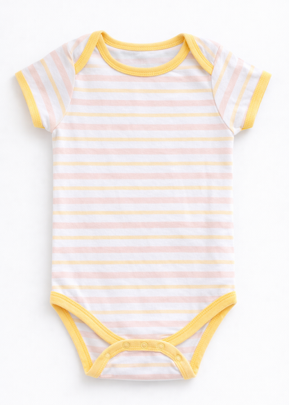 Kit de Mamelucos Manga Corta para Bebé Niña – 5 Piezas (3-6M y 6-9M)